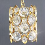 Suspension Palwa, laiton doré et verre cristal, Allemagne, années 1970