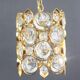 Small Palwa pendant, gilded brass and crystal glass, Germany, 1970s.