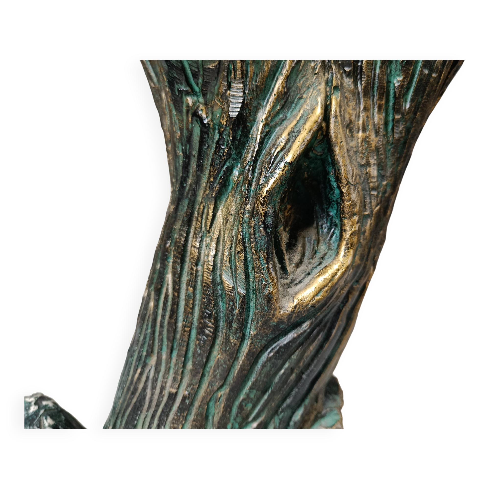 Table à manger vintage en forme d'arbre sculpté, années 1970