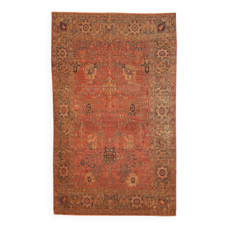 Handmade antique Indian Loristan rug 176cm x 268cm 1880s - 1B143