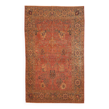 Handmade antique Indian Loristan rug 176cm x 268cm 1880s - 1B143