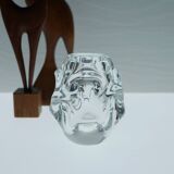 Petit vase en cristal transparent fait main, style milieu de siècle, par Börne Augustsson