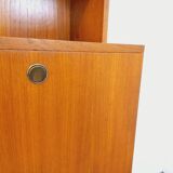Louis Paolozzi modernist teak bookcase and secretary storage unit