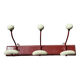 vintage wall coat rack in wood and porcelain
