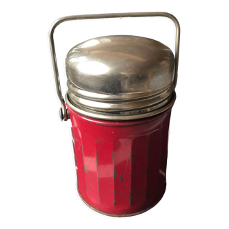 Thermos canteen old burgundy red color