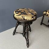 Small black round-cushionstool