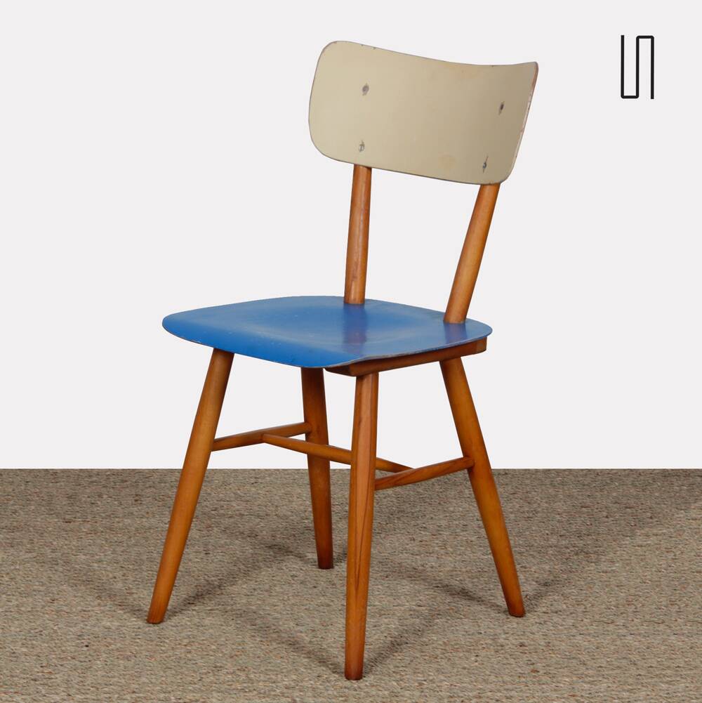 Chaise vintage en bois produite par Ton, 1960