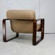 Modernist armchair. Wool, wood and steel. Circa 1970