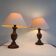 Ensemble de deux lampes vintage en bois