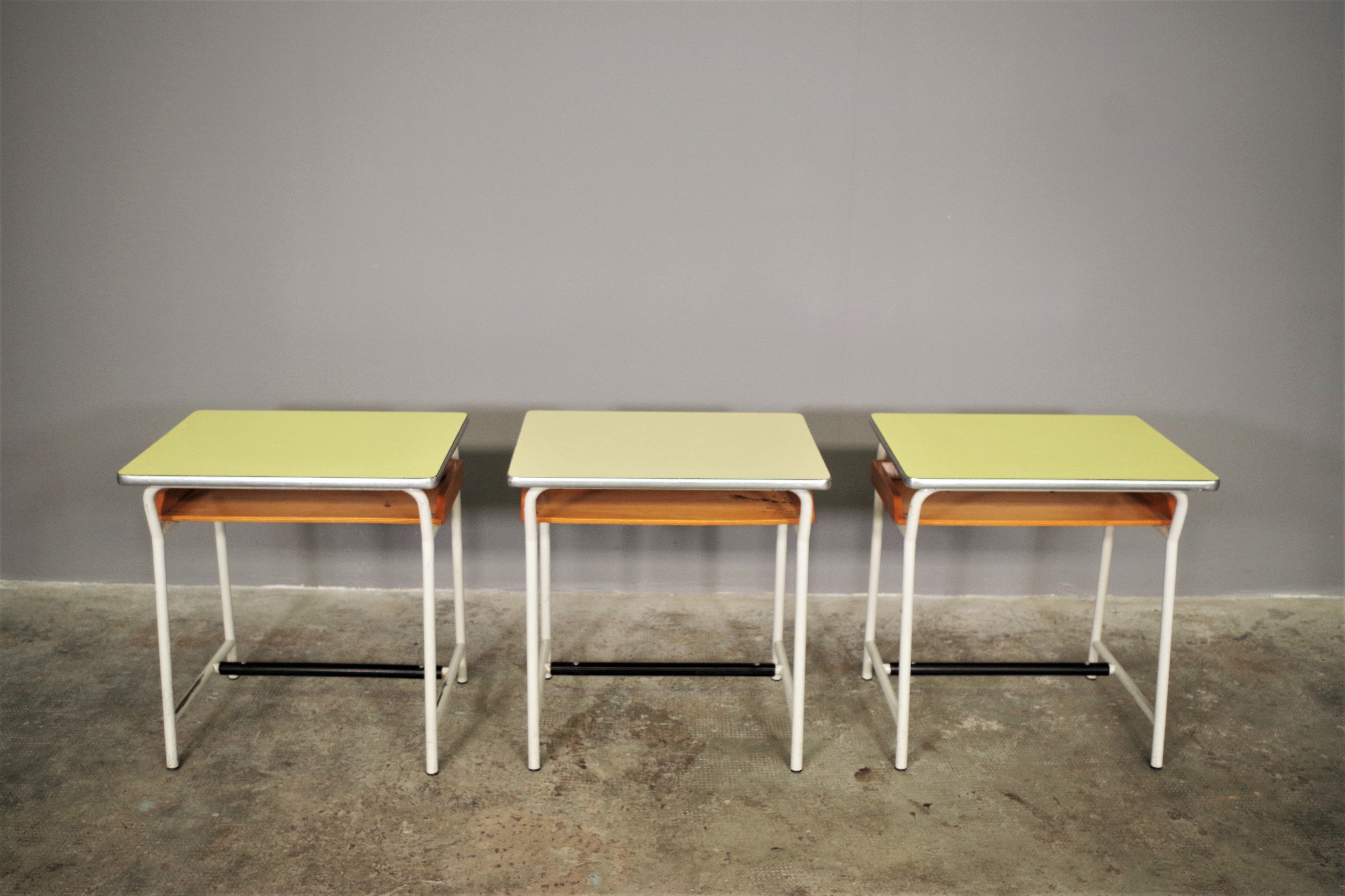 Vintage school benches, 60s, set of 3