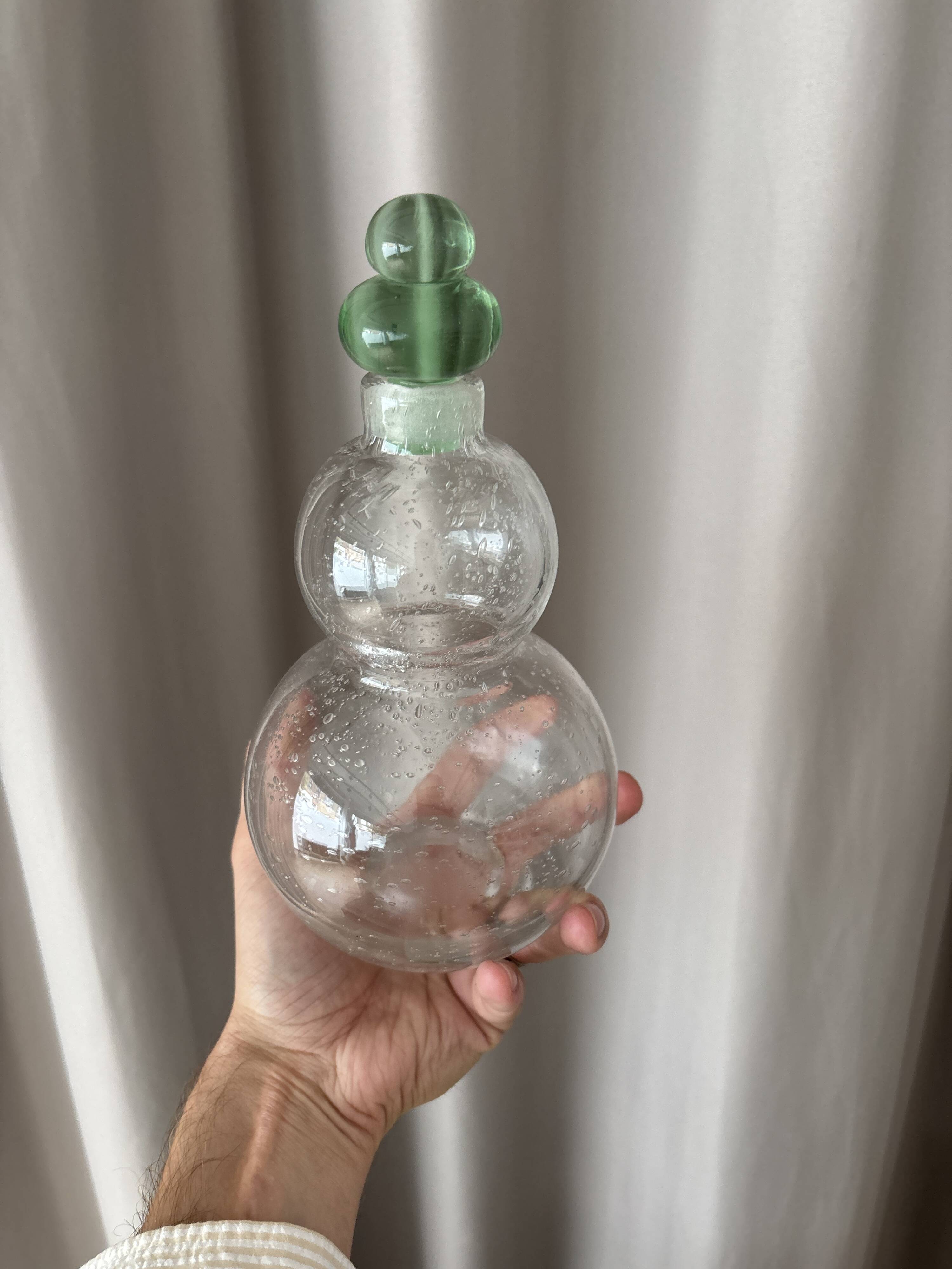 Superb signed blown glass carafe.