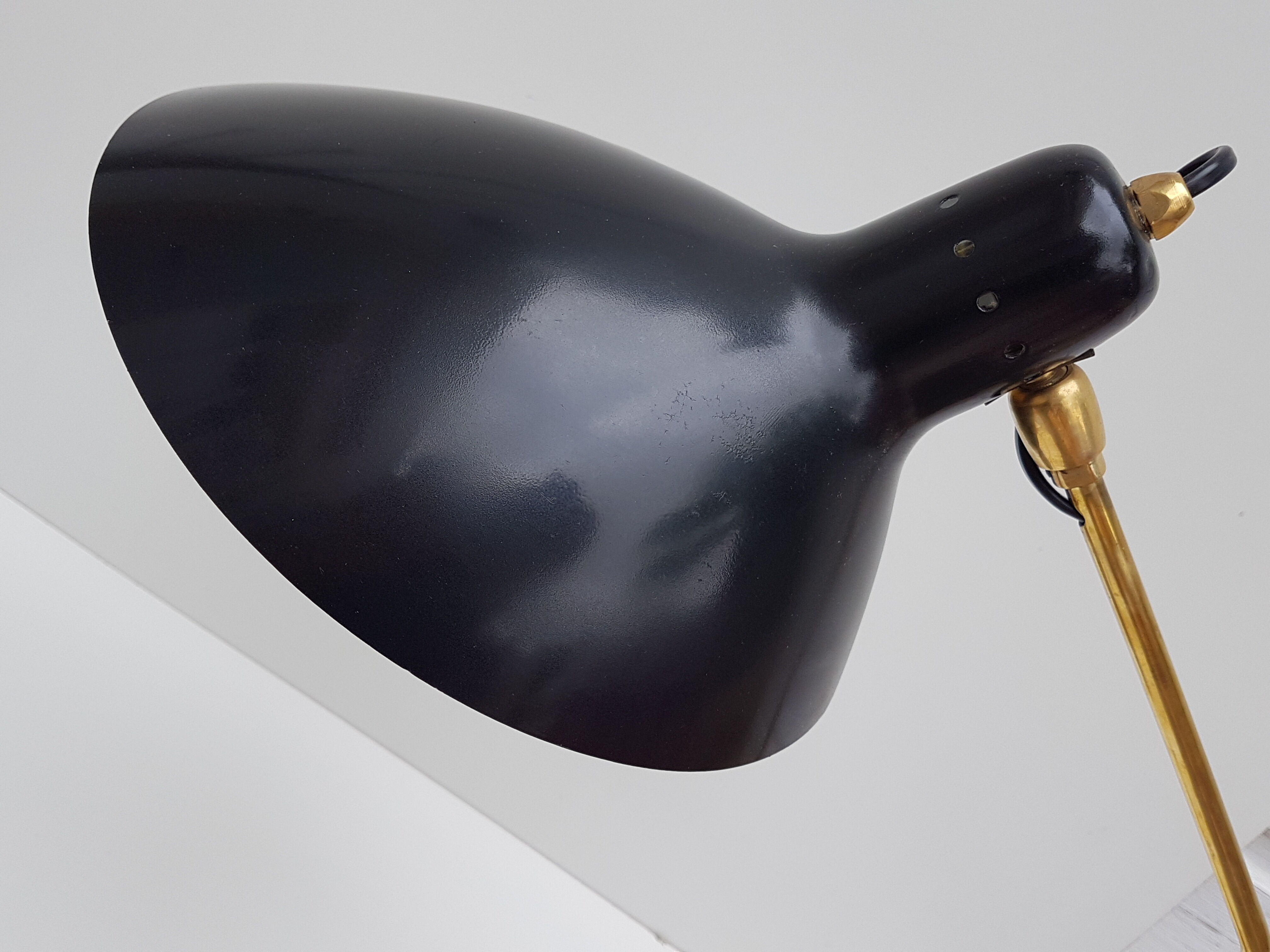 Black office vintage lamp by Jean Boris Lacroix - 1965
