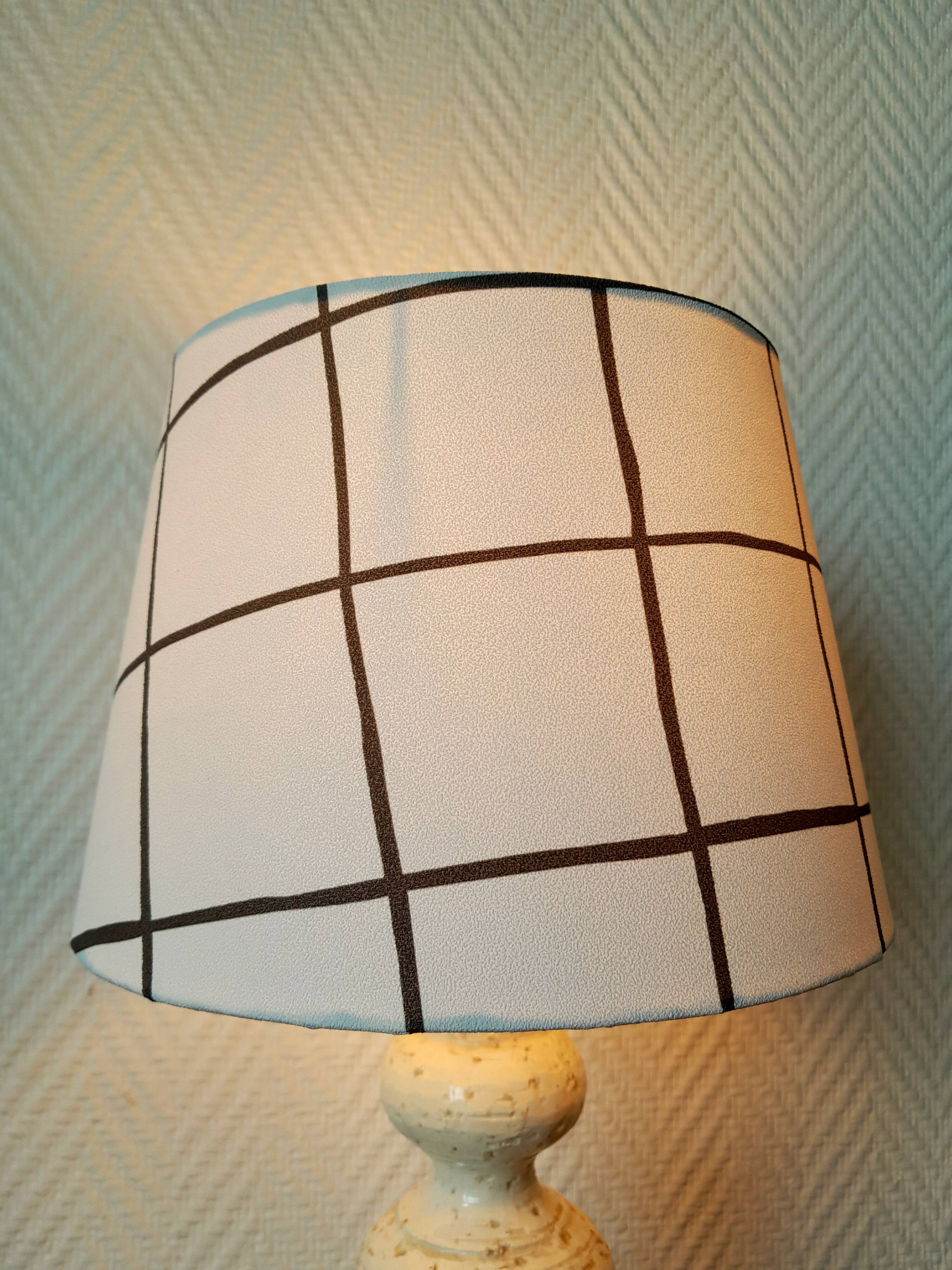 Vintage ceramic lamp and custom lampshade