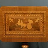 Living room table in cherry and walnut, Restoration style – late 19th century