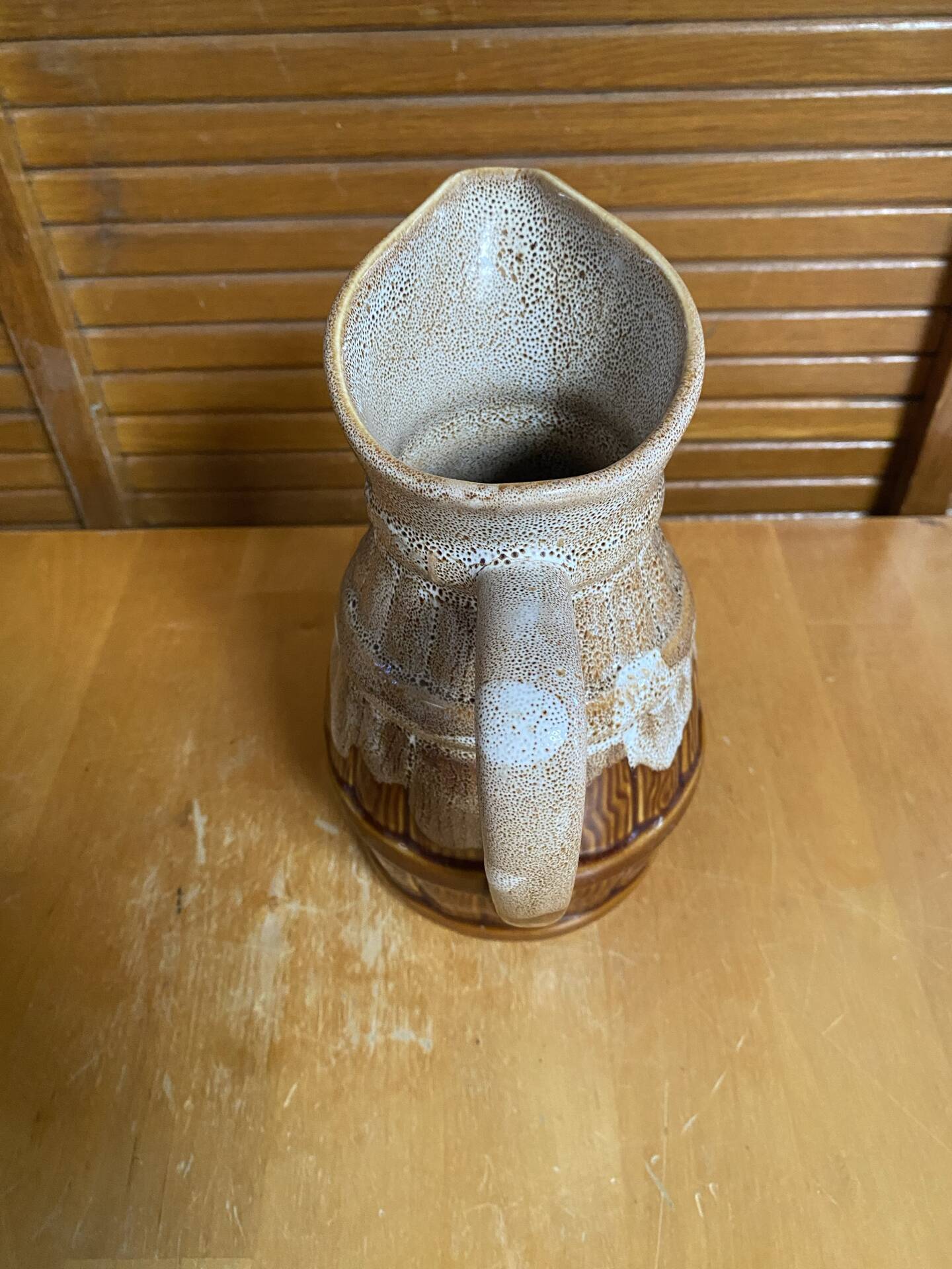 Vintage revol barrel-shaped flamed ceramic jug 3/4 litre
