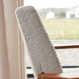 Vintage off-white bouclé armchair concluded by H.Lis