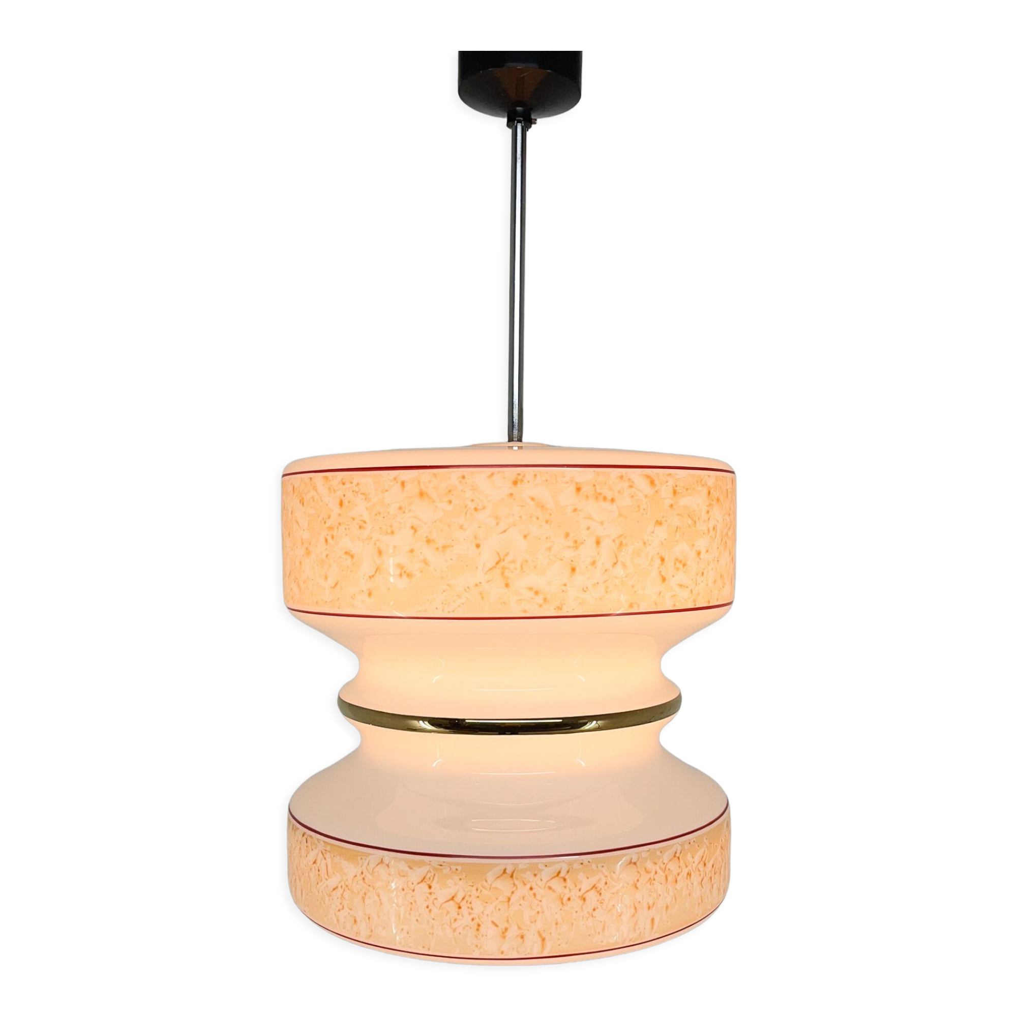 Mid-century glass pendant, 1980's, czechoslovakia