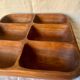 Large vintage wooden tray 6 compartments