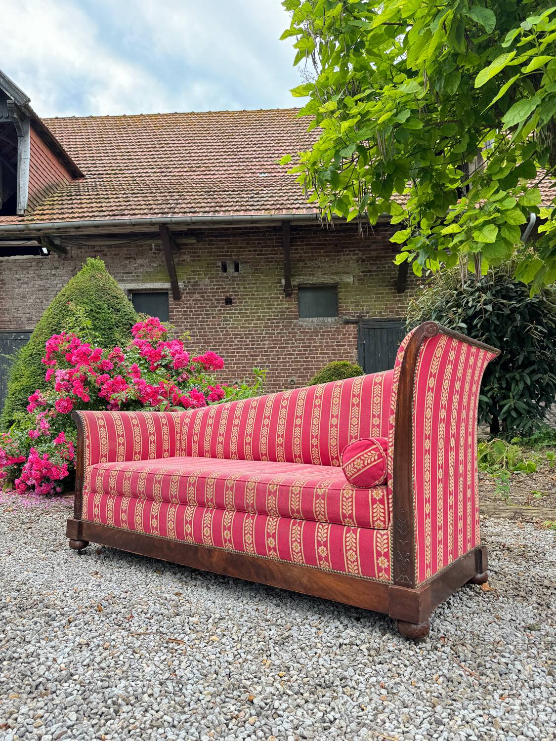 Sofa bench called apple tree in mahogany from the empire period, 19th century