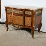 Commode en Bois de Rose et Amarante, style Transition Louis XV / Louis XVI – Fin XIXe