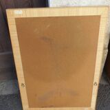 Vintage rectangular mirror with rattan frame