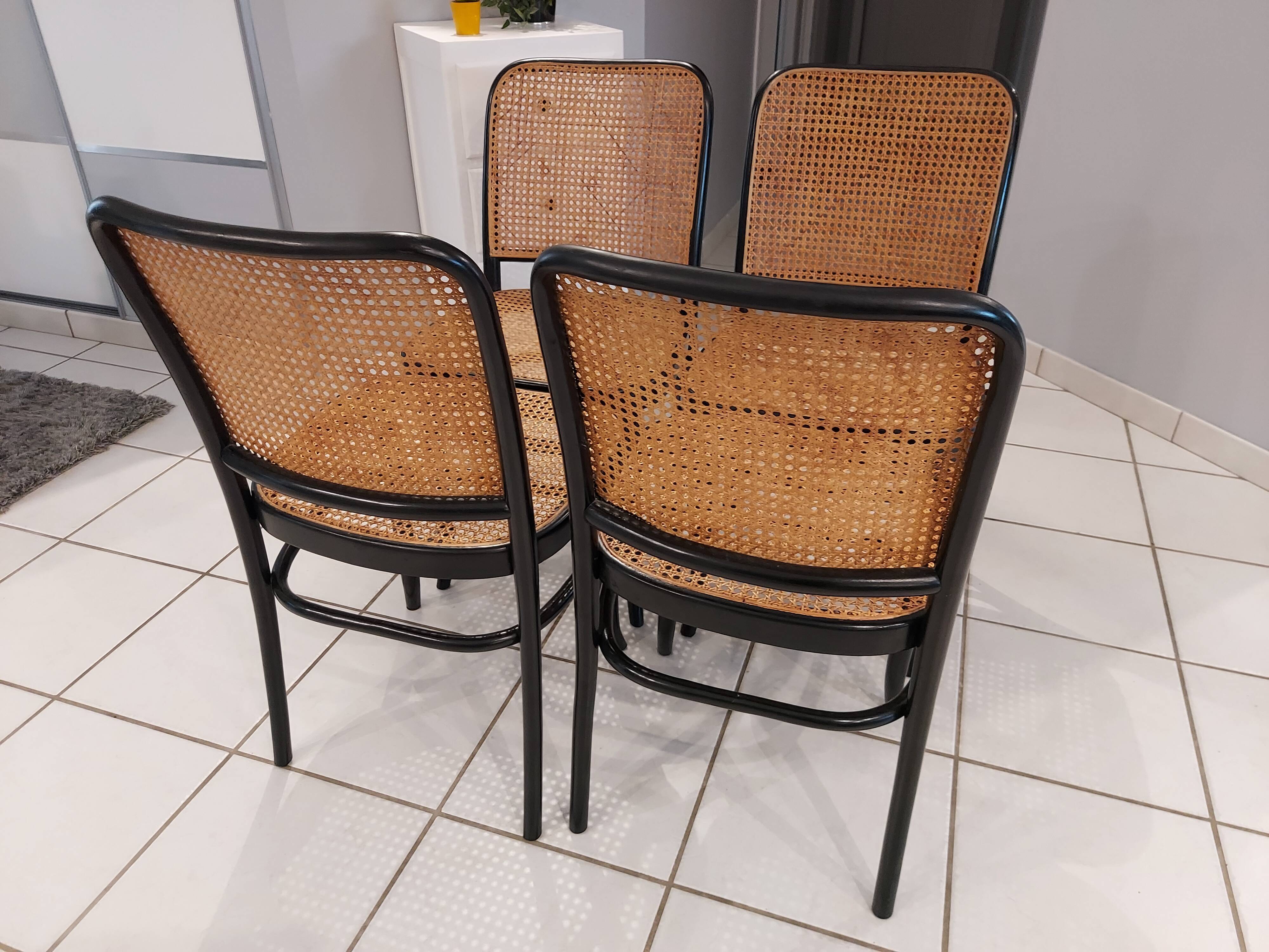 Suite of 4 chairs by Joseph Hoffmann vintage 1970s