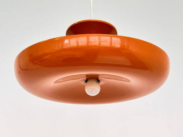 Very rare midcentury orange pendant, Denmark, 1970