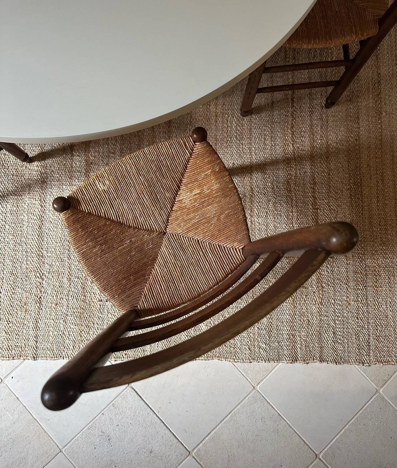 8 wooden chairs - 1950s