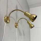 Brass flexible wall lamps, set of 2, 1960’s