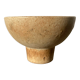 Vintage brown stoneware standing cup / empty pocket or fruit cup