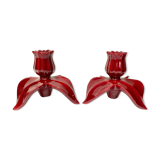 Pair of ceramic cab candlesticks
