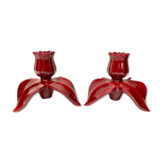 Pair of CAB ceramic candle holders