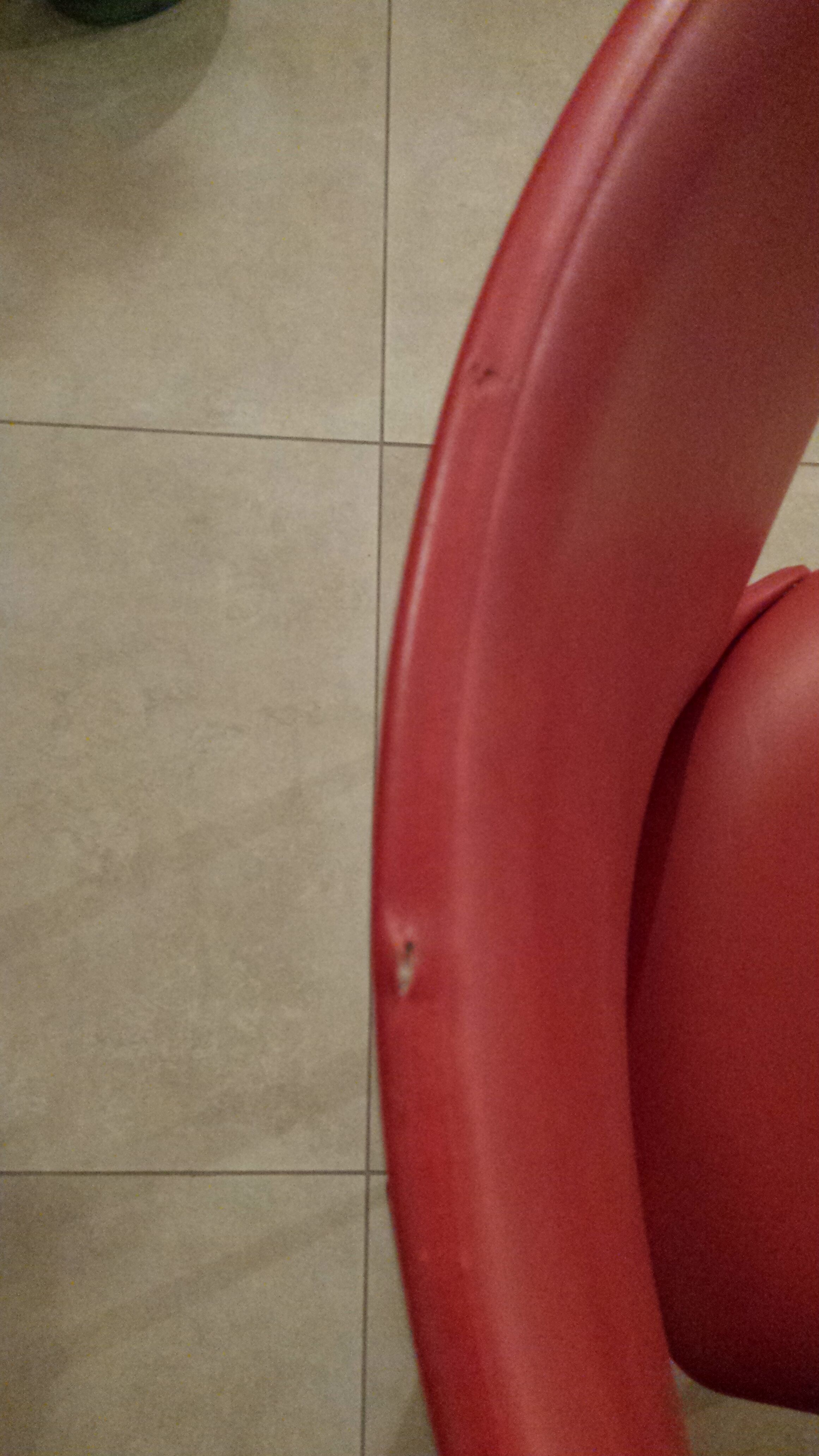 Red chair, spindle legs