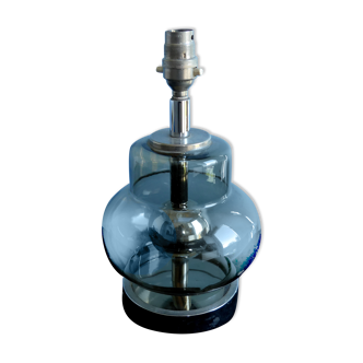 Pied de lampe boule design années 70 vintage verre fumé transparente