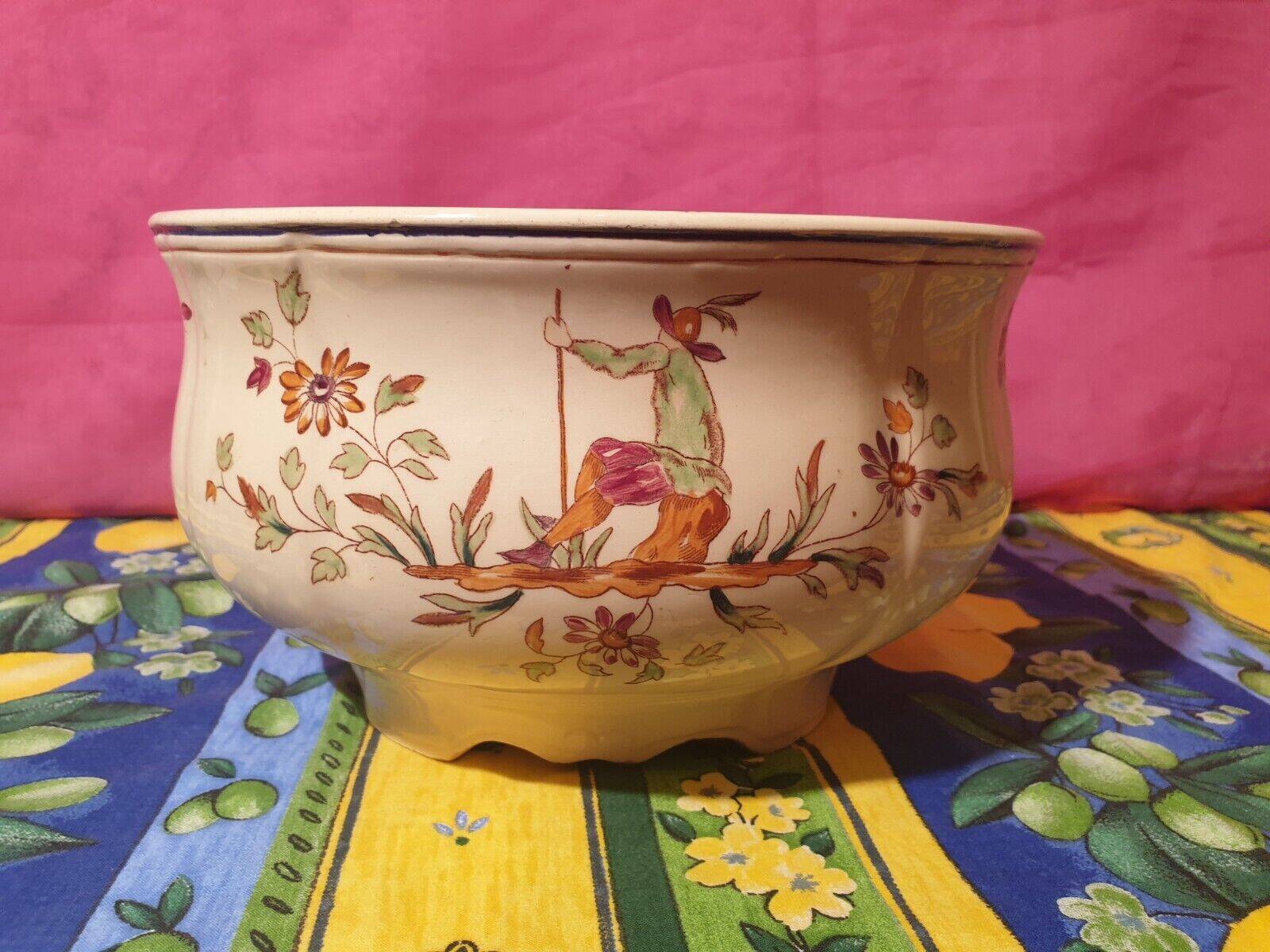 Old earthenware salad bowl Longchamp Moustiers