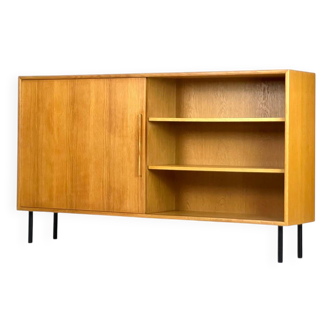 Buffet haut vintage en chêne avec étagère WK Möbel, style milieu de siècle