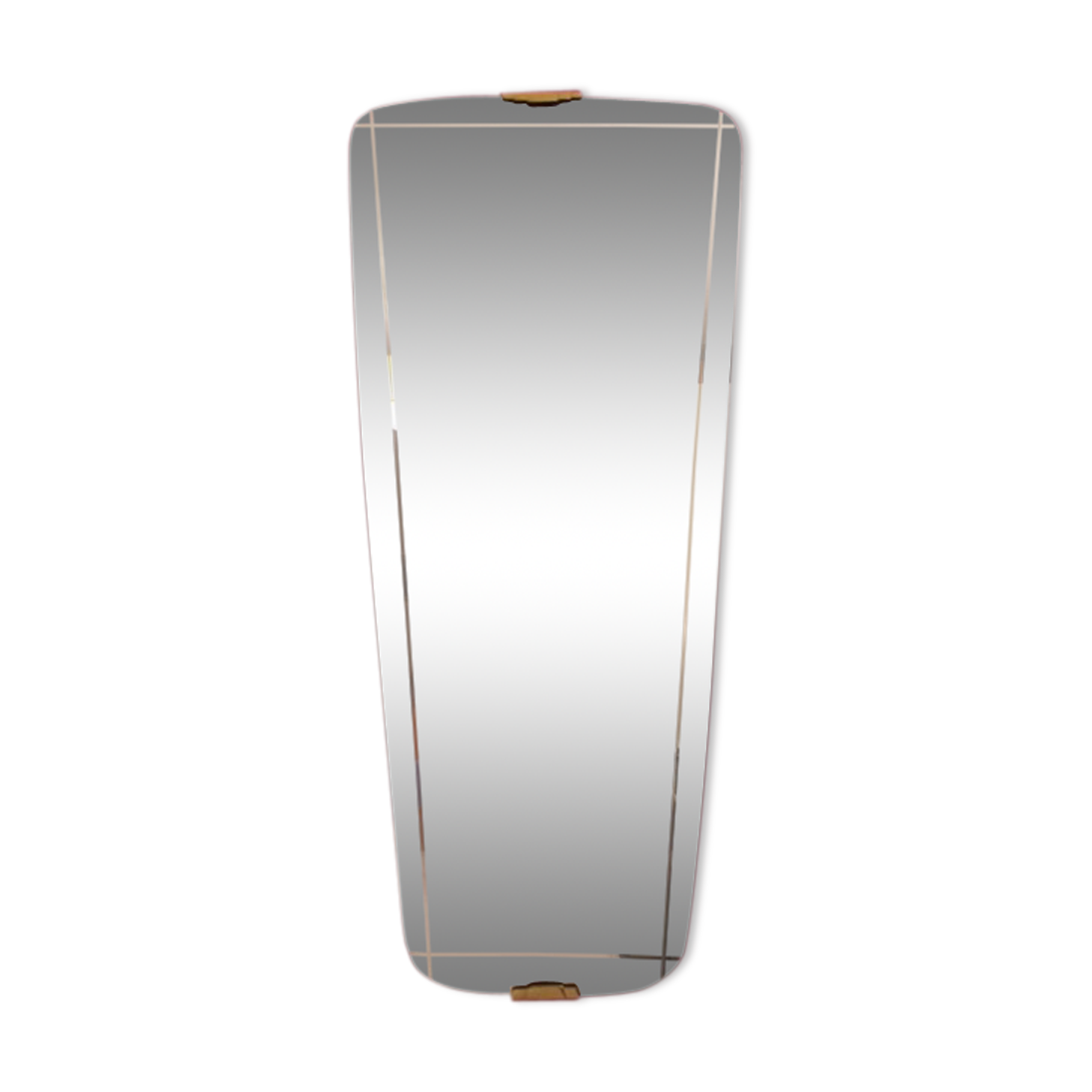 Mirror mirror 75cm x 35cm brass, 1960's