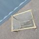 Old coffee table side metal gilded top glass style Louis XVl