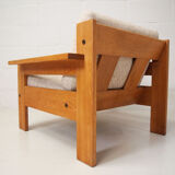 Solid oak Danish lounge chair