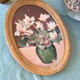 Oil on wood - medallion frame