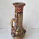 Antique Kabyle Algerian pottery vase with handle and polychrome geometric decorations
