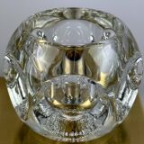 60s 70s peill & putzler cube wall lamp wall sconce ice glass space design