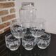 Set of 6 water glasses decorated with grapes and vine branches France