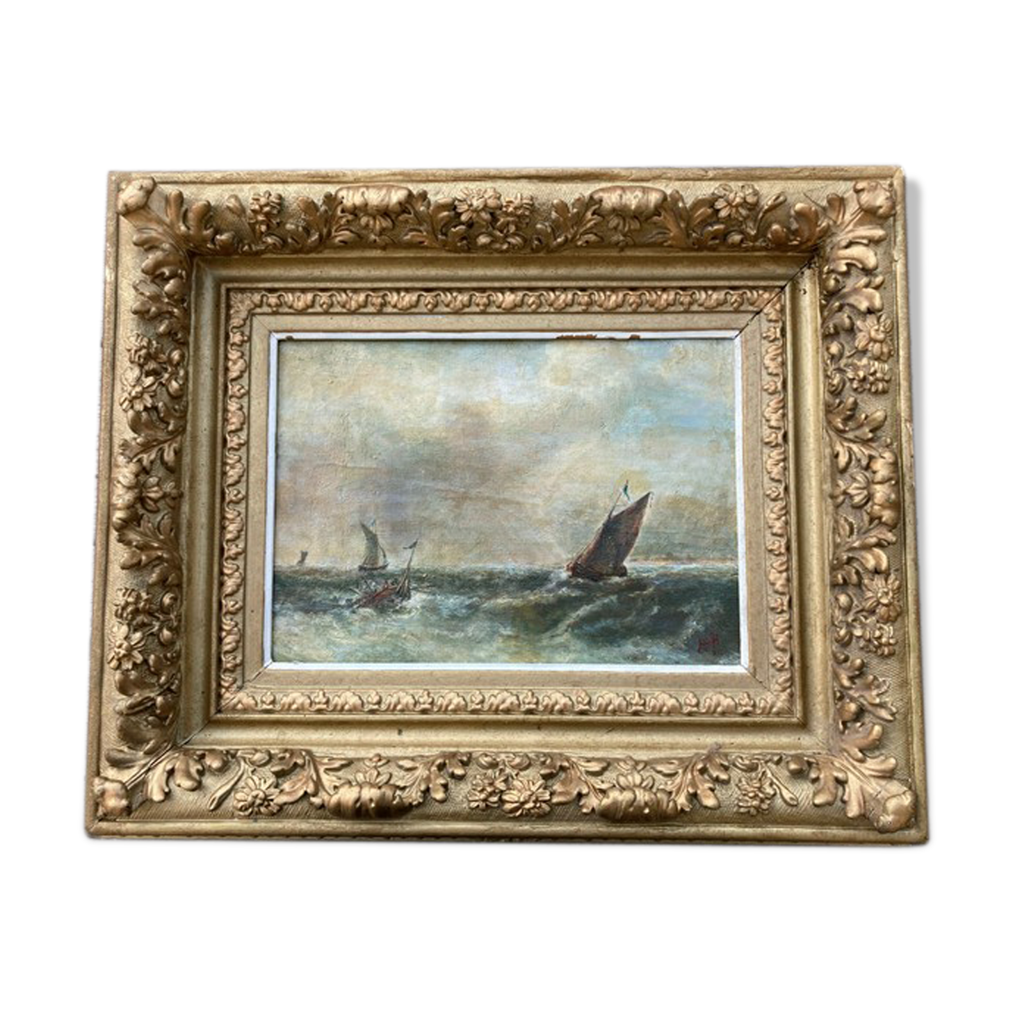 Tableau - Marine - XIXeme cadre doré