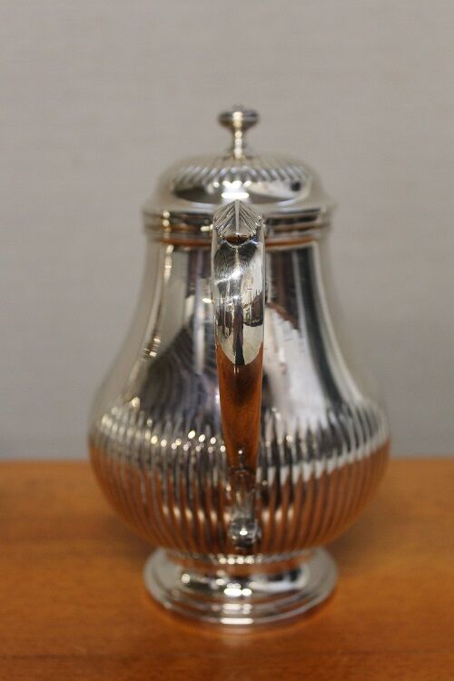 Silver metal coffee set - christofle - gallia collection