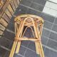 Spiral stool in bamboo rattan in the style of Jean Royère.