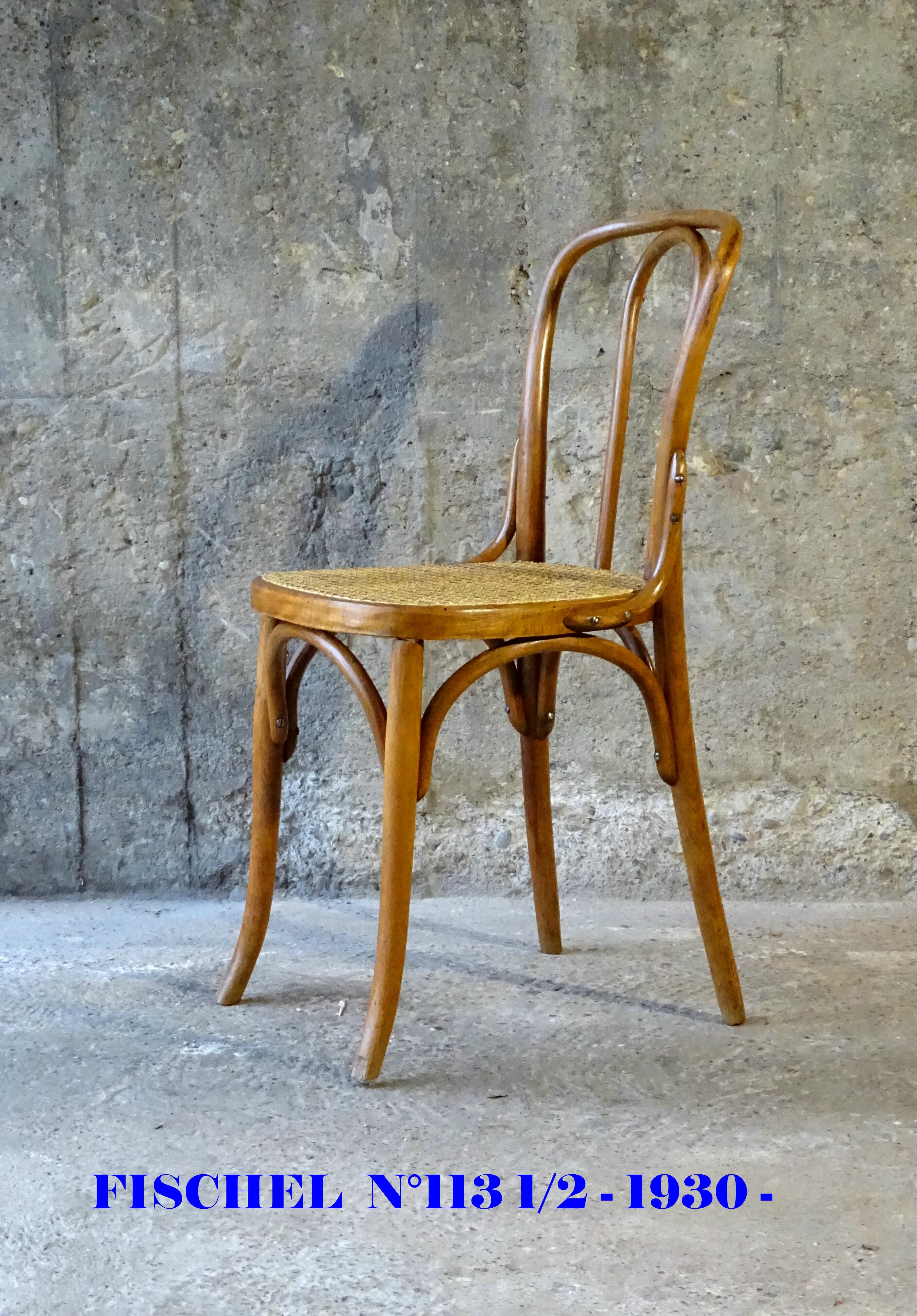 Canned bistro chair Fischel N°113, circa 1925