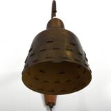 Rare Danish Wall Lamp in Brass and Teak 1950s