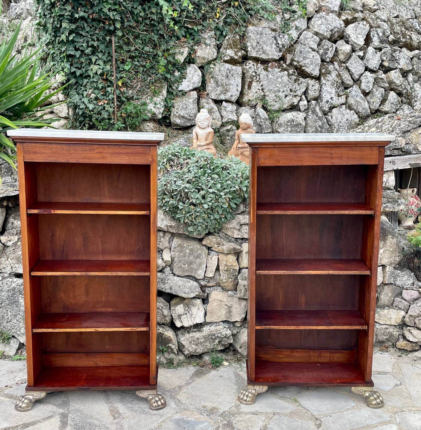 Pair of empire style mahogany bibuses