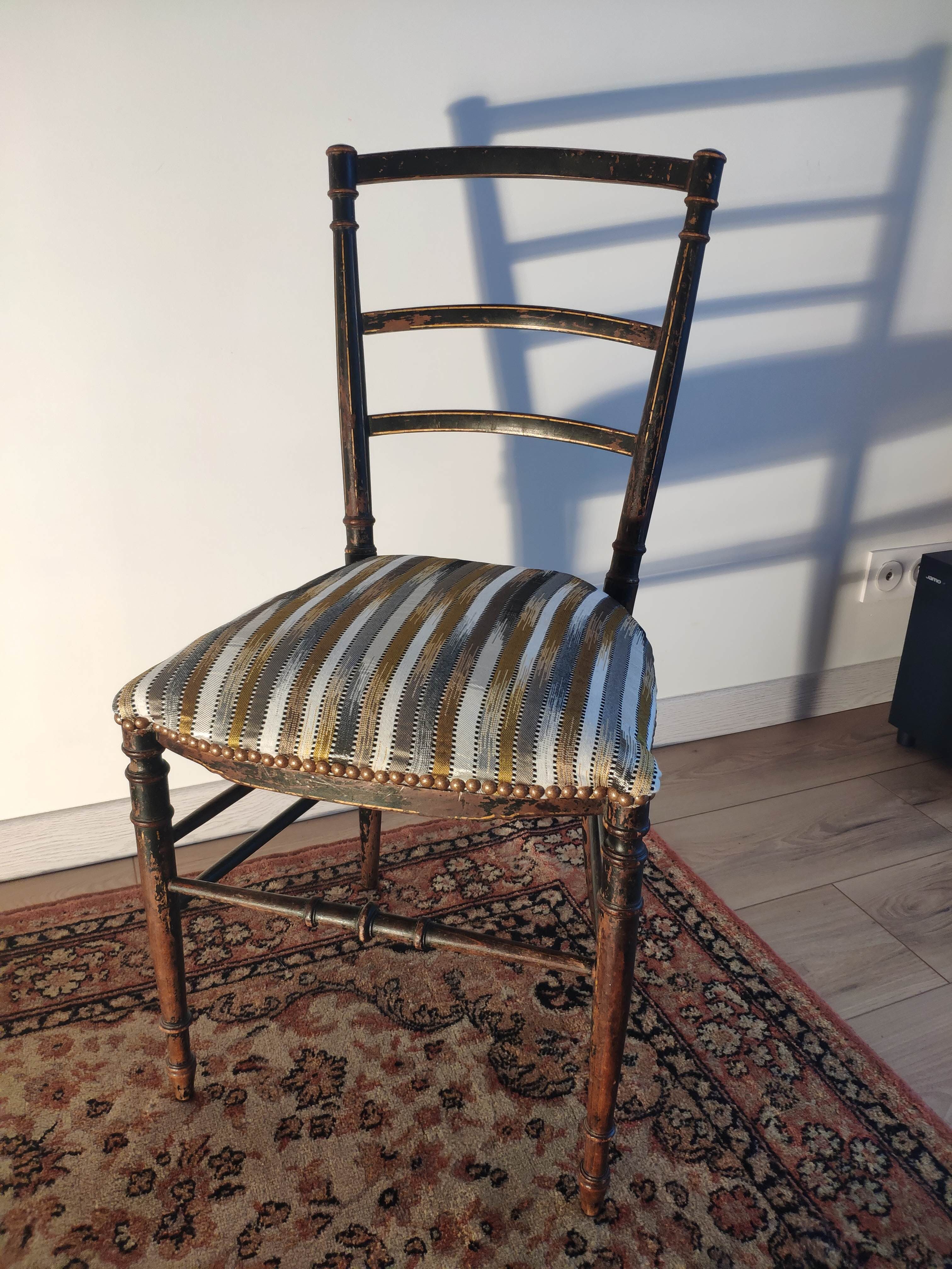 Chaise de chambre Napoléon III bois noirci